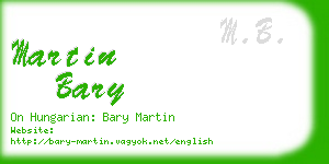 martin bary business card